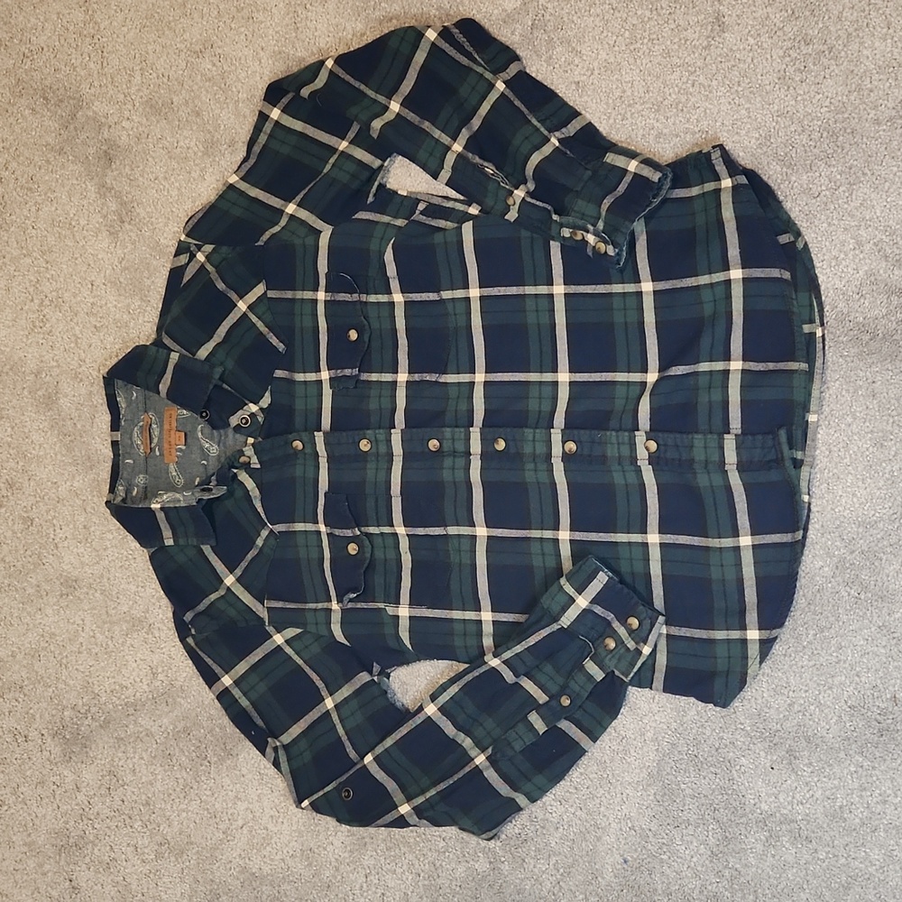 JACHS GIRLFRIEND Comfort Stretch Plaid Flannel Size XS